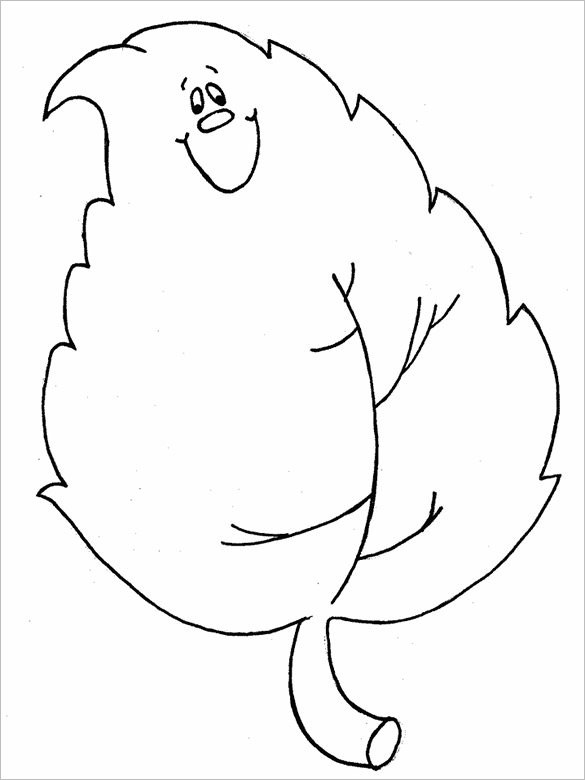 Kolorowanka z uśmiechniętym liściem